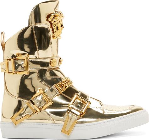 versace medusa trim gold dream sneakers|versace high top sneaker.